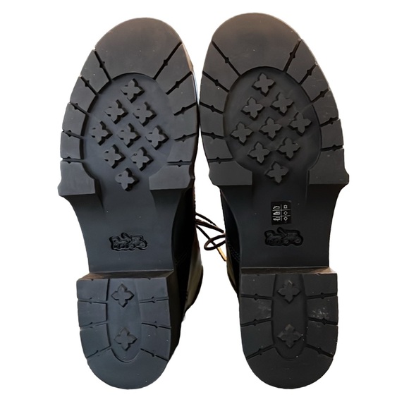 Coach Lorimer Black Leather Bootie Classic Military Combat Boot Size 8 New - Picture 12 of 13